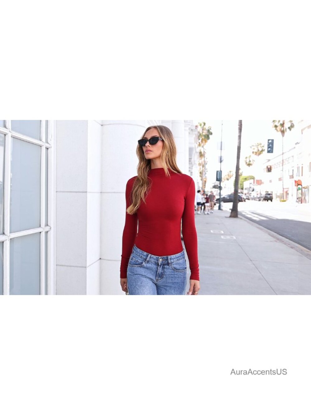Fitted Thermal Mock Neck Long Sleeve Tee for Women - Picture 6 of 6